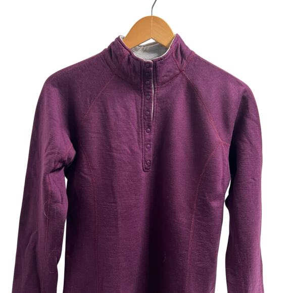 Ibex 100% Merino Wool Women's Snap Button Fleece Purple Size Small-Medium*(Read) - Picture 2 of 11